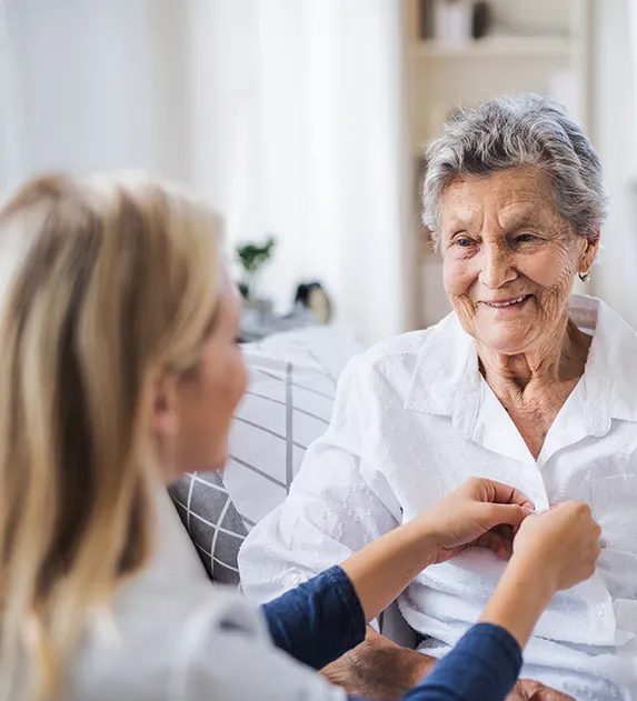 Elderly women with a nurse 